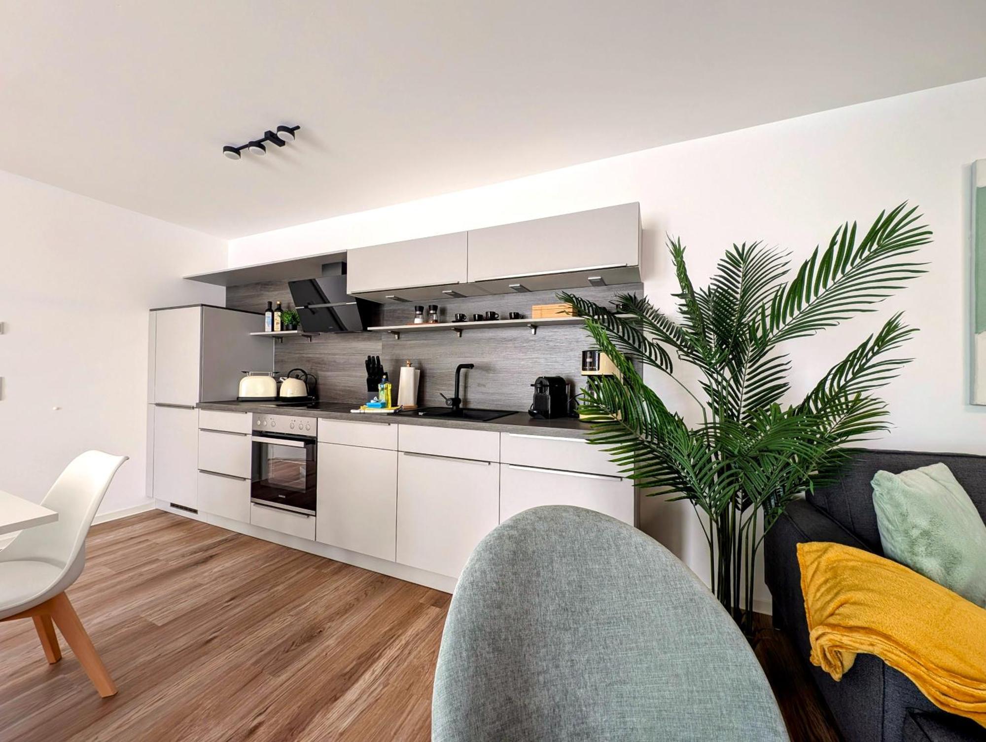 Bohnapartments - Nordkap-Suiten - Gratis Parkplatz - Moderner Neubau - Erdgeschoss - Fussbodenheizung Erfurt Kültér fotó
