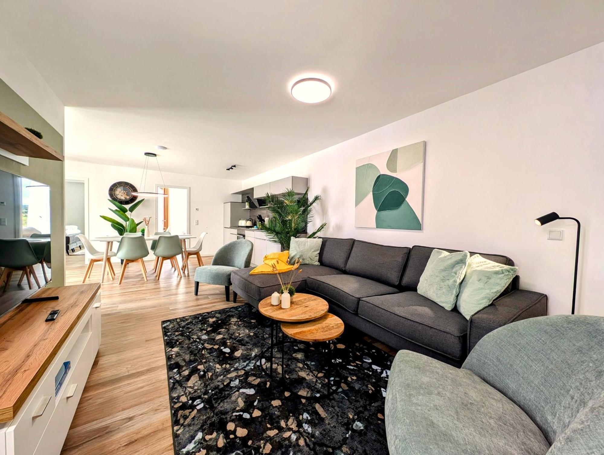 Bohnapartments - Nordkap-Suiten - Gratis Parkplatz - Moderner Neubau - Erdgeschoss - Fussbodenheizung Erfurt Kültér fotó