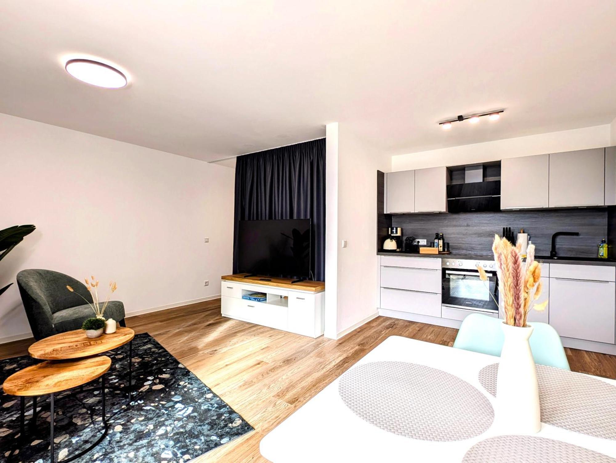 Bohnapartments - Nordkap-Suiten - Gratis Parkplatz - Moderner Neubau - Erdgeschoss - Fussbodenheizung Erfurt Szoba fotó
